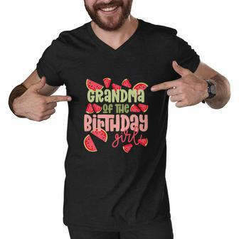 Funny Grandma Birthday One In A Melon Watermelon Men V-Neck Tshirt - Monsterry CA