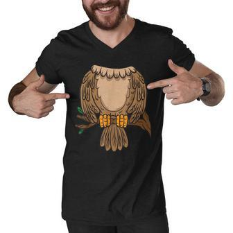 Funny Headless Owl Halloween Night Bird Costume Easy Outfit Men V-Neck Tshirt - Seseable