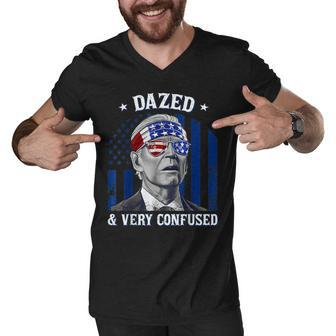 Funny Joe Biden Dazed And Very Confused 4Th Of July 2022 V3 Men V-Neck Tshirt - Seseable