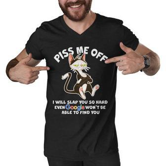 Funny Piss Me Off Cat Meme Men V-Neck Tshirt - Monsterry DE