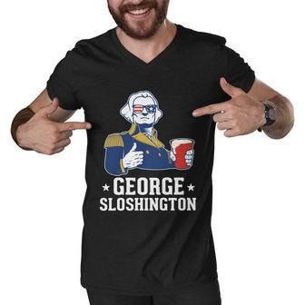 George Washington Funny 4Th Of July American Patriotic Usa Men V-Neck Tshirt - Monsterry DE