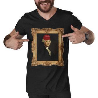 George Washington Make America Portrait Men V-Neck Tshirt - Monsterry DE