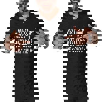 Goat Wake Up Hug Goats Have A Good Day Men V-Neck Tshirt - Thegiftio