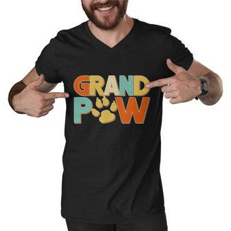 Grand Paw Funny Dog Grandpa Tshirt Men V-Neck Tshirt - Monsterry