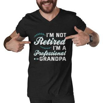 Grandpa Shirts Funny Fathers Day Retired Grandpa Long Sleeve Tshirt Men V-Neck Tshirt - Monsterry
