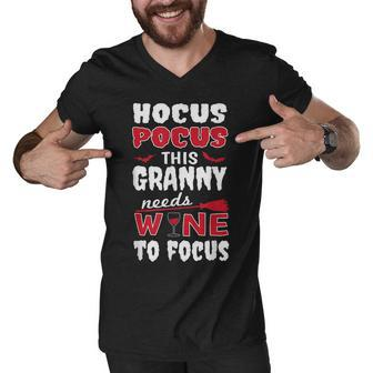 Granny Hocus Pocus Wine Halloween Men V-Neck Tshirt - Seseable