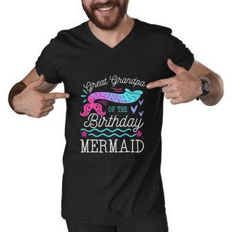 Great Grandpa Of The Birthday Mermaid Men V-Neck Tshirt - Monsterry CA