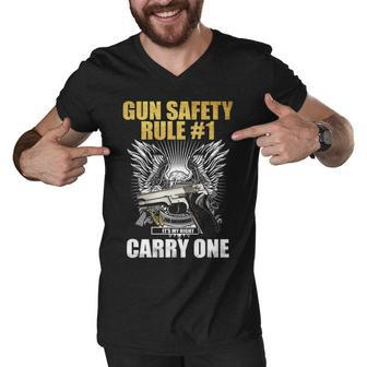Gun Safety V2 Men V-Neck Tshirt - Seseable