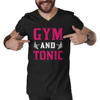Gym And Tonic Workout Exercise Training Men V-Neck Tshirt | Mazezy