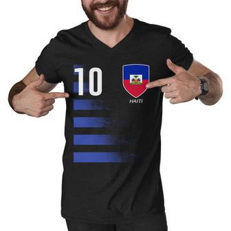 Haiti Football Soccer Futbol Jersey Tshirt Men V-Neck Tshirt - Monsterry UK