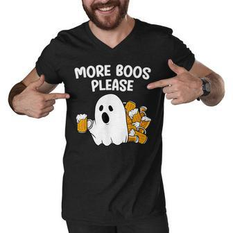 Halloween Boo Ghost Drinking Beer More Boos Please Costume Men V-Neck Tshirt - Thegiftio UK
