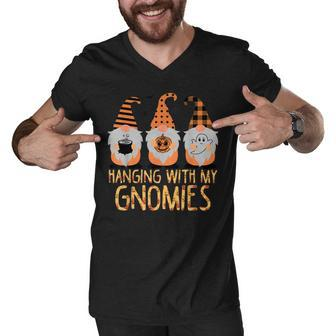 Hanging With My Gnomies Funny Gnome Friend Halloween Costume Men V-Neck Tshirt - Thegiftio UK