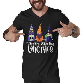 Hanging With My Gnomies Funny Gnome Halloween Men V-Neck Tshirt - Thegiftio UK