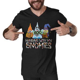 Hanging With My Gnomies Funny Gnome Halloween Men V-Neck Tshirt - Thegiftio UK