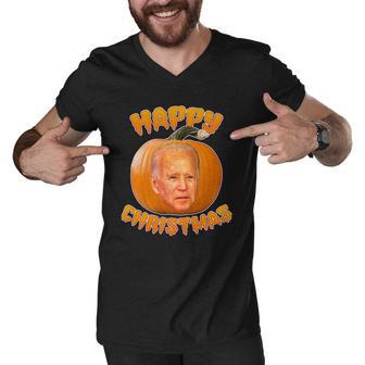 Happy Christmas Joe Biden Halloween Pro Trump Men V-Neck Tshirt - Monsterry AU