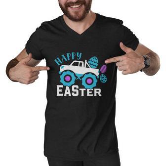 Happy Easter Monster Truck Easter Eggs Truck Easter Egg Men V-Neck Tshirt - Monsterry DE