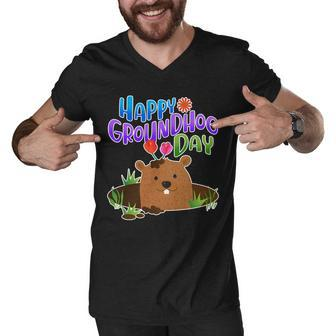Happy Groundhog Day Tshirt V2 Men V-Neck Tshirt - Monsterry AU