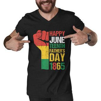 Happy Juneteenth Fathers Day 1865 Fathers Day Men V-Neck Tshirt - Monsterry CA