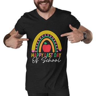 Happy Last Day Of School Rainbow Teacher Student Graduation Cute Gift Men V-Neck Tshirt - Monsterry DE