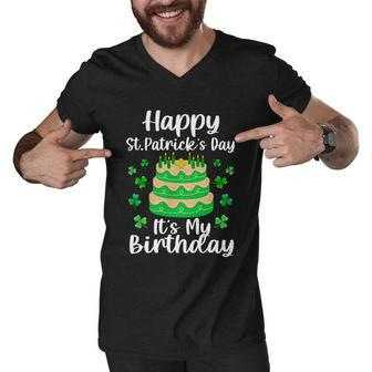 Happy St Patricks Day Its My Birthday Shamrock Irish Men V-Neck Tshirt - Monsterry