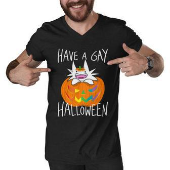 Have A Gay Halloween Men V-Neck Tshirt - Thegiftio UK
