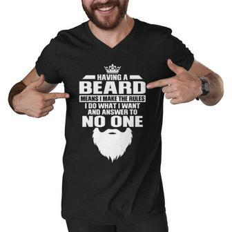 Having A Beard Men V-Neck Tshirt - Seseable