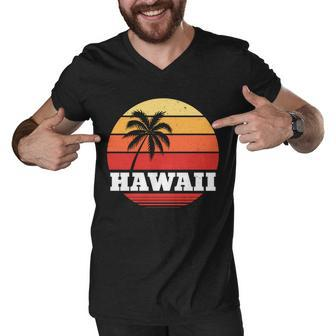 Hawaii Retro Sun Tshirt V2 Men V-Neck Tshirt - Monsterry DE