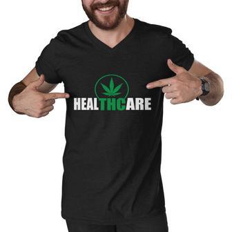 Health Care Thc Weed Tshirt Men V-Neck Tshirt - Monsterry UK