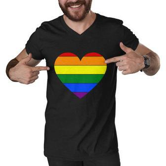 Heart Lgbt Gay Pride Lesbian Bisexual Ally Quote V3 Men V-Neck Tshirt - Monsterry UK
