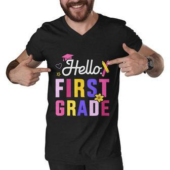 Hello 1St Grade First Back To School Student Teacher Men V-Neck Tshirt - Monsterry