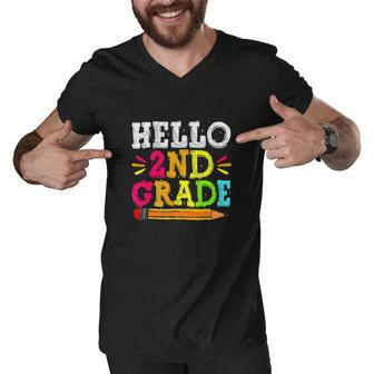 Hello 2Nd Grade Back To School For Students Teachers Men V-Neck Tshirt - Monsterry CA
