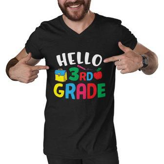 Hello Third Grade Back To School First Day Of School Men V-Neck Tshirt - Monsterry CA