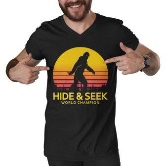 Hide And Seek World Champion Sasquatch Graphic Design Printed Casual Daily Basic Men V-Neck Tshirt - Thegiftio UK