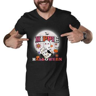 Hippie Halloween Ghost 60S 70S Costume Groovy Spooky Season Men V-Neck Tshirt - Thegiftio UK