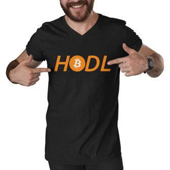 Hodl Bitcoin Logo Tshirt Men V-Neck Tshirt - Monsterry DE