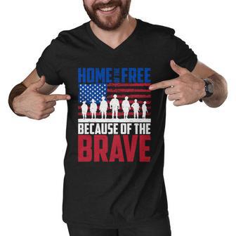 Home Of The Free Because Of The Brave Memorial Day Tshirt Men V-Neck Tshirt - Monsterry UK