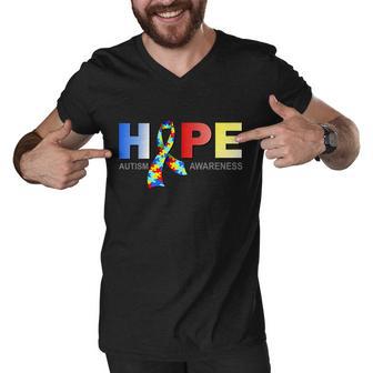 Hope For Autism Awareness Tribute Tshirt Men V-Neck Tshirt - Monsterry DE