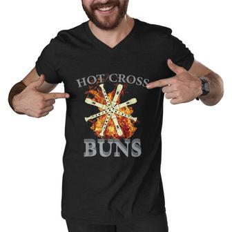 Hot Cross Buns Funny Trendy Hot Cross Buns Graphic Design Printed Casual Daily Basic Men V-Neck Tshirt - Thegiftio UK