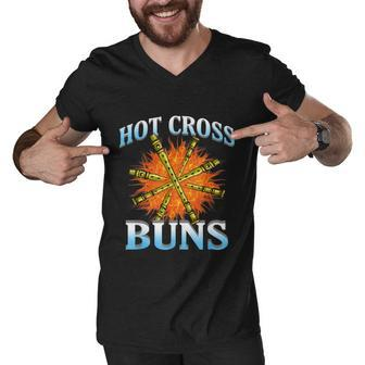 Hot Cross Buns Funny Trendy Hot Cross Buns Graphic Design Printed Casual Daily Basic V3 Men V-Neck Tshirt - Thegiftio UK