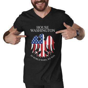 House Washington In World Wars We Win Gag Gift Cool Gift Men V-Neck Tshirt - Thegiftio UK