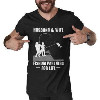 Husband And Wife - Fishing Partners Men V-Neck Tshirt - Seseable