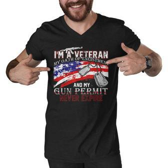 I Am A Veteran My Oath Never Expires I Am A Grumpy Veteran Men V-Neck Tshirt - Thegiftio UK