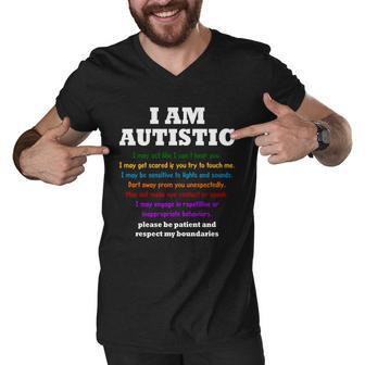 I Am Autistic Please Be Patient Men V-Neck Tshirt - Monsterry