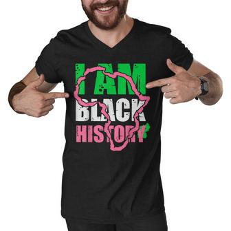 I Am Black History Aka Black History Month 2022 Men V-Neck Tshirt - Thegiftio UK