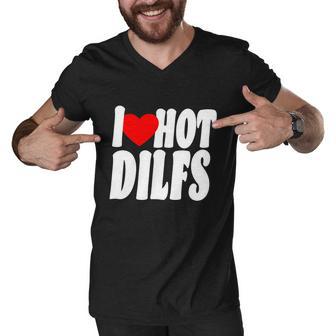 I Heart Hot Dilfs Men V-Neck Tshirt - Monsterry CA