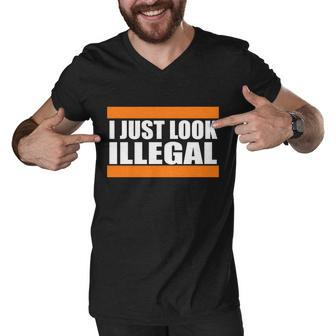 I Just Look Illegal Box Men V-Neck Tshirt - Monsterry