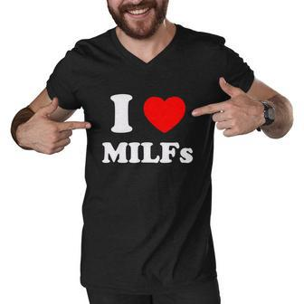 I Love Heart Milfs Tshirt Men V-Neck Tshirt - Monsterry CA