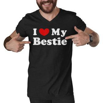I Love My Bestie I Heart My Bestie Men V-Neck Tshirt - Thegiftio UK