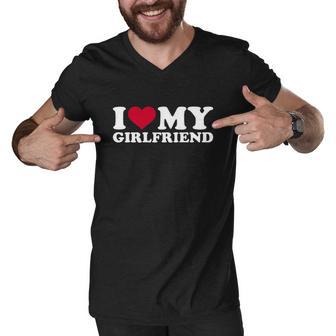 I Love My Girlfriend Funny Gift Men V-Neck Tshirt - Monsterry