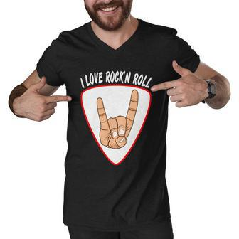 I Love Rock N Roll I Love Rockn Roll Devils Horn Men V-Neck Tshirt - Monsterry CA